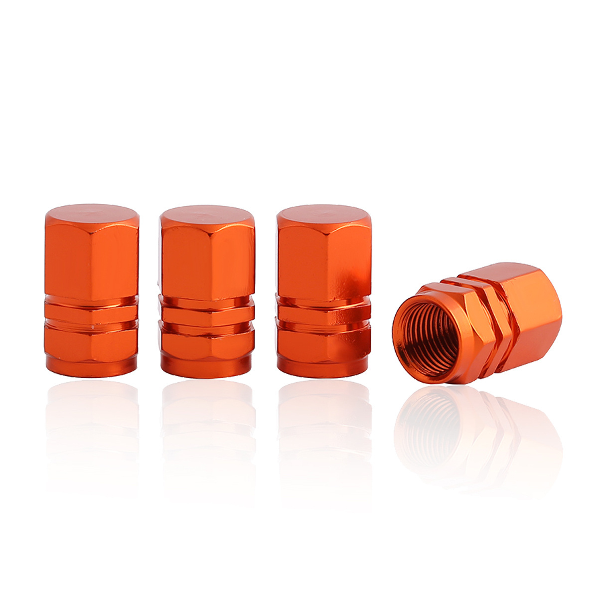 Orange Color 300pcs/box Aluminum Wheel Tire Valve caps Air Dust Cover Screw Caps for Car Truck Mountain bike