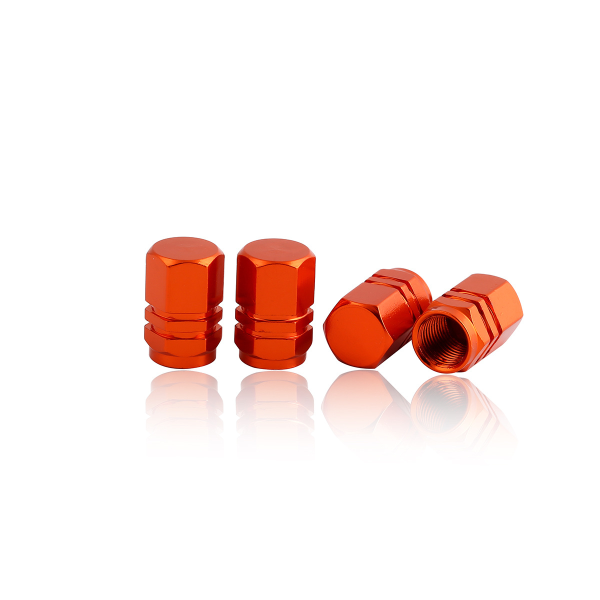 Orange Color 300pcs/box Aluminum Wheel Tire Valve caps Air Dust Cover Screw Caps for Car Truck Mountain bike