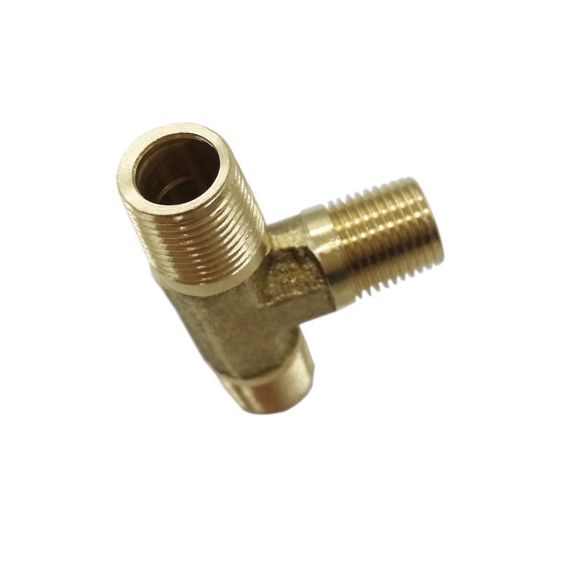 Pipe Fitting 1/8'' NPT Male Thread Hardware Brass Tee For Hose