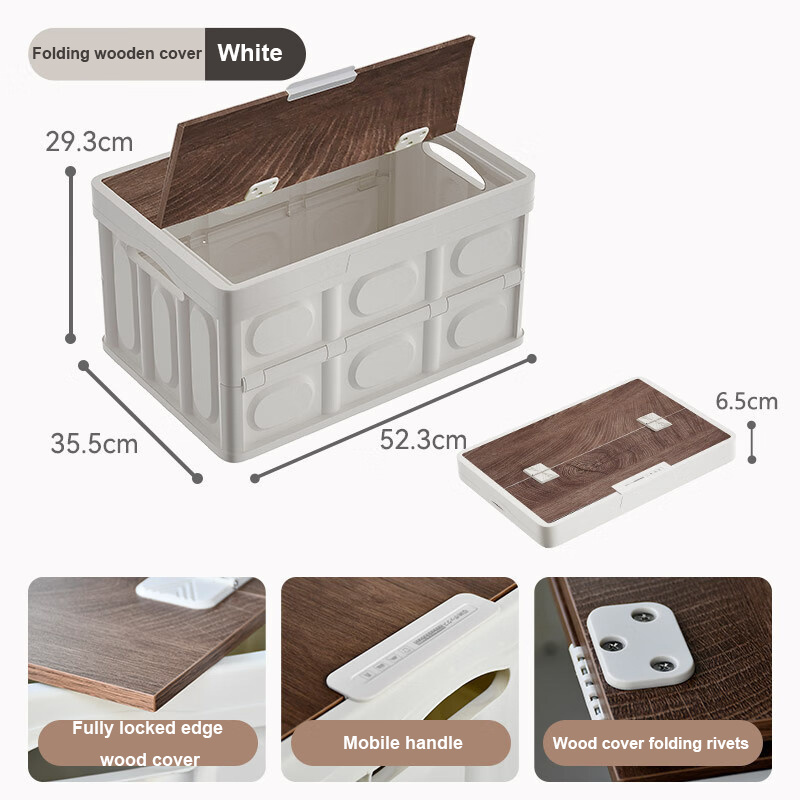 Upgrade full locked edge wooden cover storage box car trunk storage box car seat back storage box