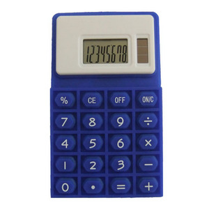 Dual Power Foldable Printed Logo 8 Digits Silicone Mini Calculator