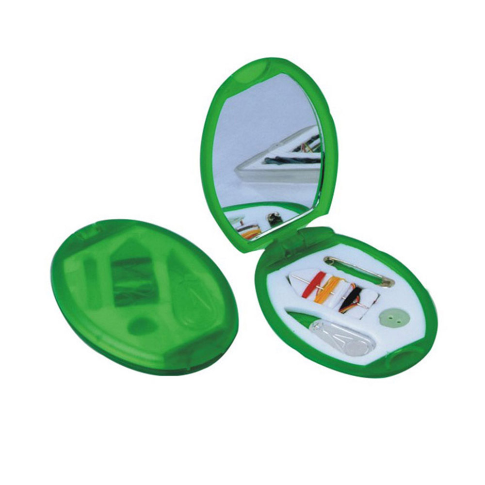 Plastic round mirror sewing kit set box Promotional