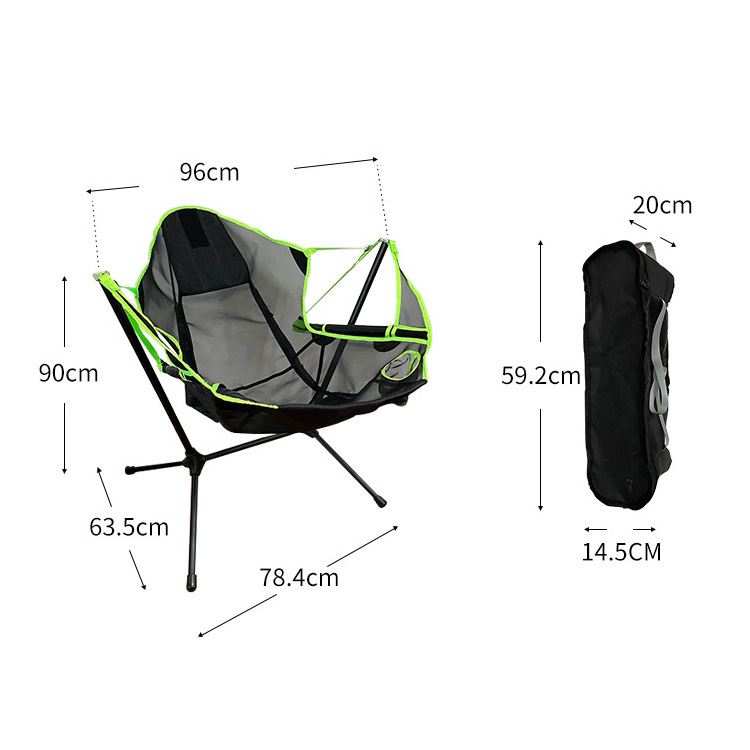 Portable Outdoor Camping Folding Moon Chair Swinging Rocking Chair Travel  Picnic Chair