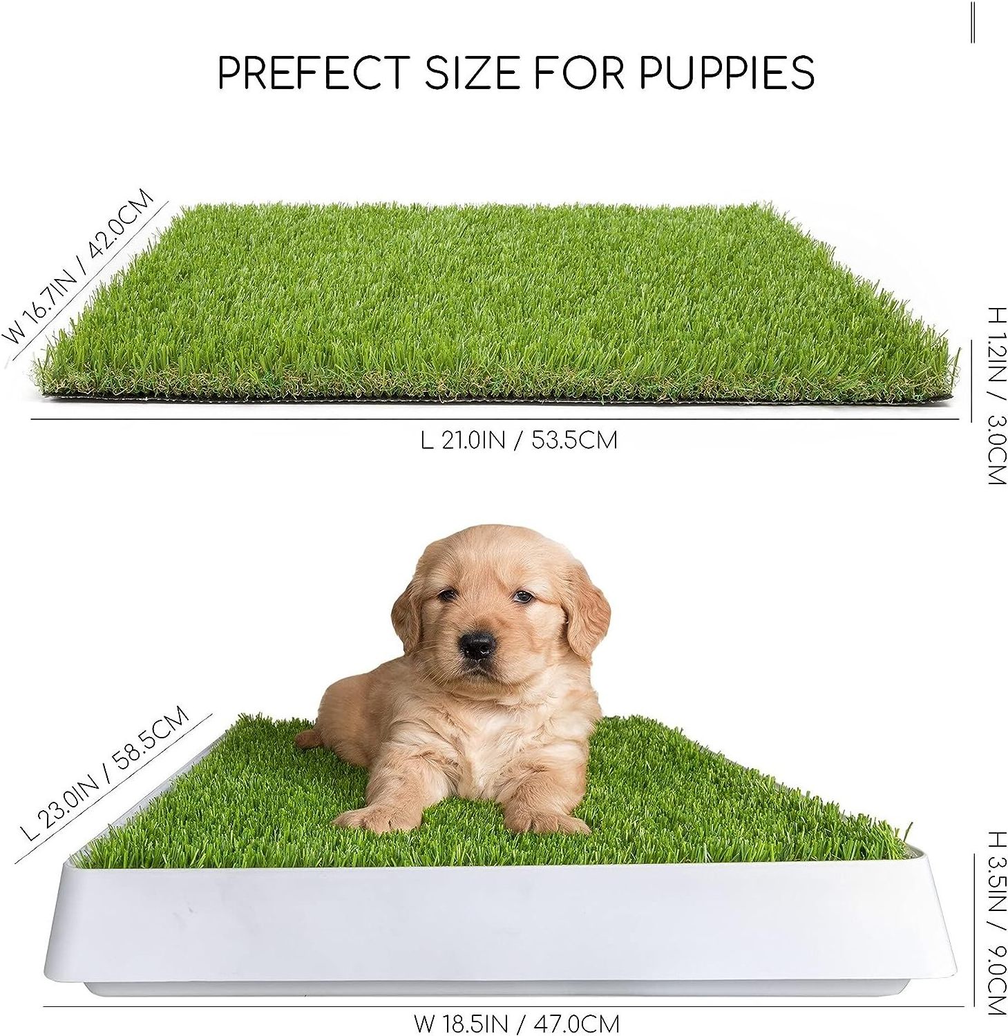 Indoor Pets Dogs Plastic Pee Pad Artificial Grass Reusable Puppy Toilet Tray Holder