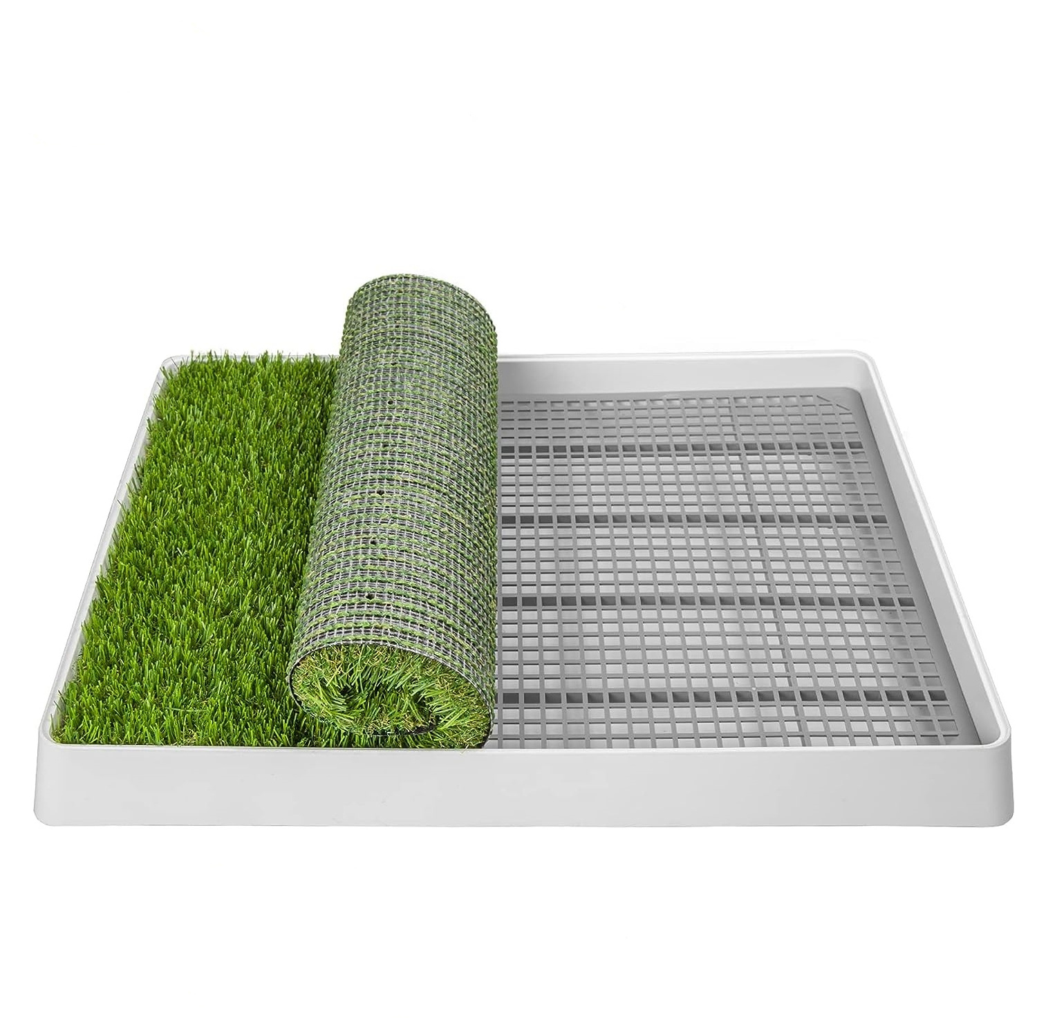 Indoor Pets Dogs Plastic Pee Pad Artificial Grass Reusable Puppy Toilet Tray Holder