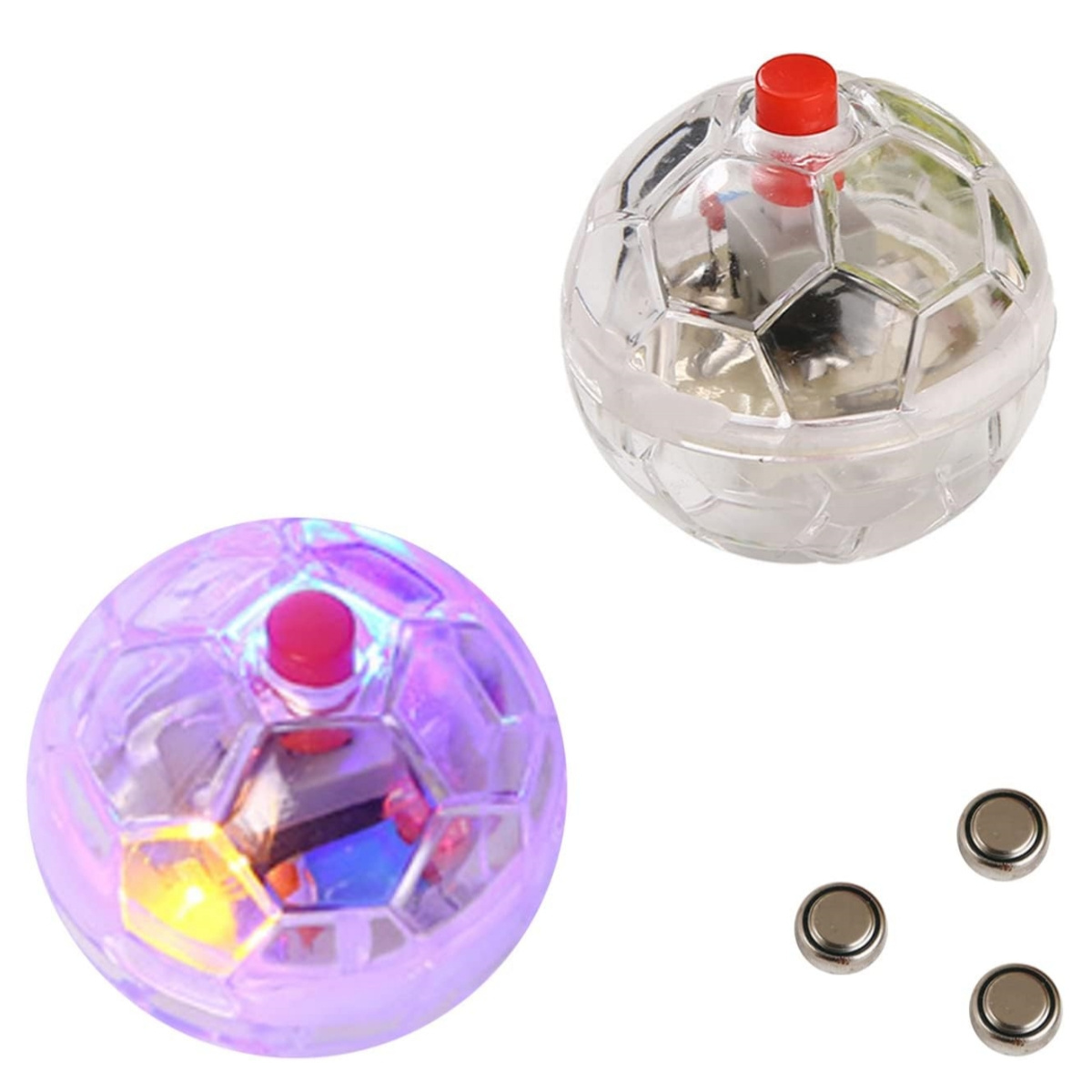 Small Lighted Up LED Rotating Rolling Teasing Cat Interactive Ball Toy With Button