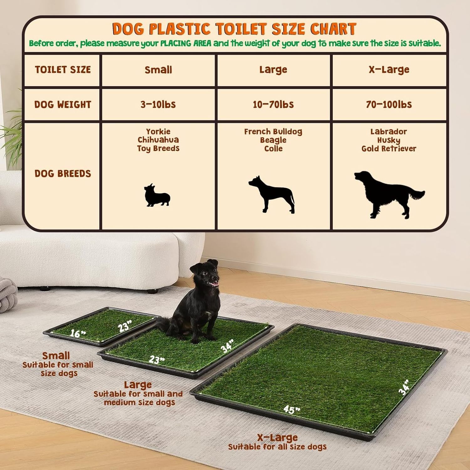 Portable Pets Dogs Indoor Artificial Grass Toilet Large Size With Pee Potty Pad