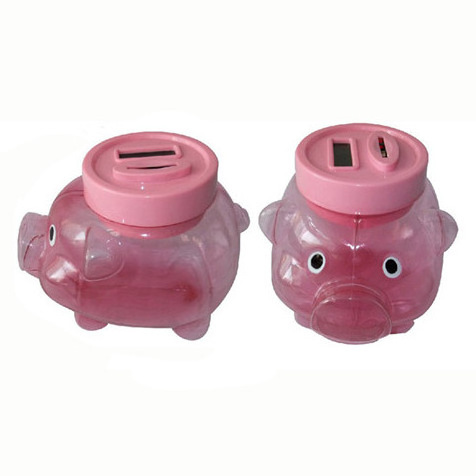 Plastic Digital Coin Collecting Piggy Bank with LCD