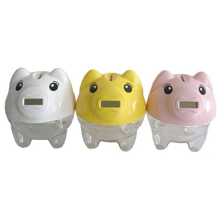 Plastic Coin Saving Box Digital Counting Piggy Bank For Kids