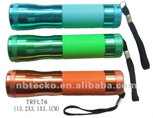 Custom logo Battery powered small led torch flashlight portable rope handle flashlight