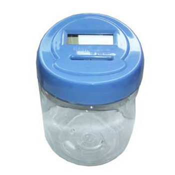 Wholesale Plastic Coin Storage Jar LCD Display battery powered coin counter Jar