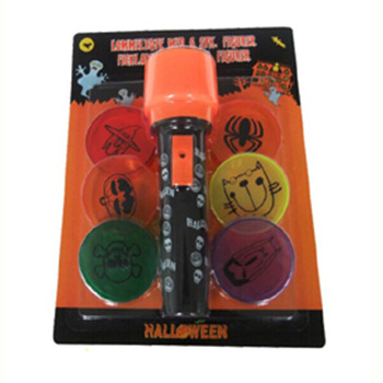 Halloween Children Plastic Logo Printed LED Projector Flashlight