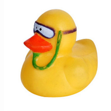 Eco-friendly Bath Rubber Toy Dot Printed Rubber Baby Tub Floating Duck