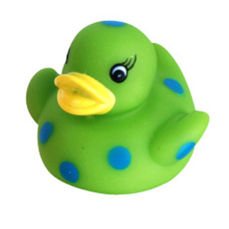 Eco-friendly Bath Rubber Toy Dot Printed Rubber Baby Tub Floating Duck