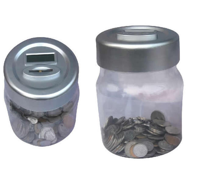 Wholesale Plastic Coin Storage Jar LCD Display battery powered coin counter Jar