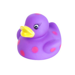 Eco-friendly Bath Rubber Toy Dot Printed Rubber Baby Tub Floating Duck