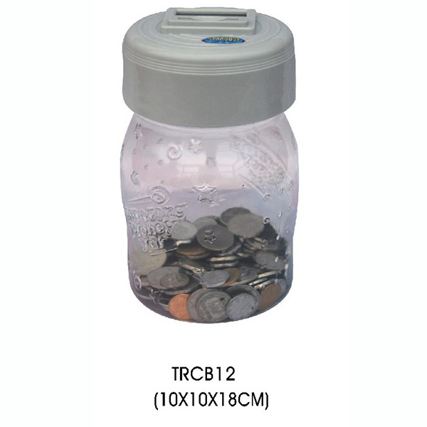 Transparent Money piggy bank custom logo digital counting Coin storage Jar