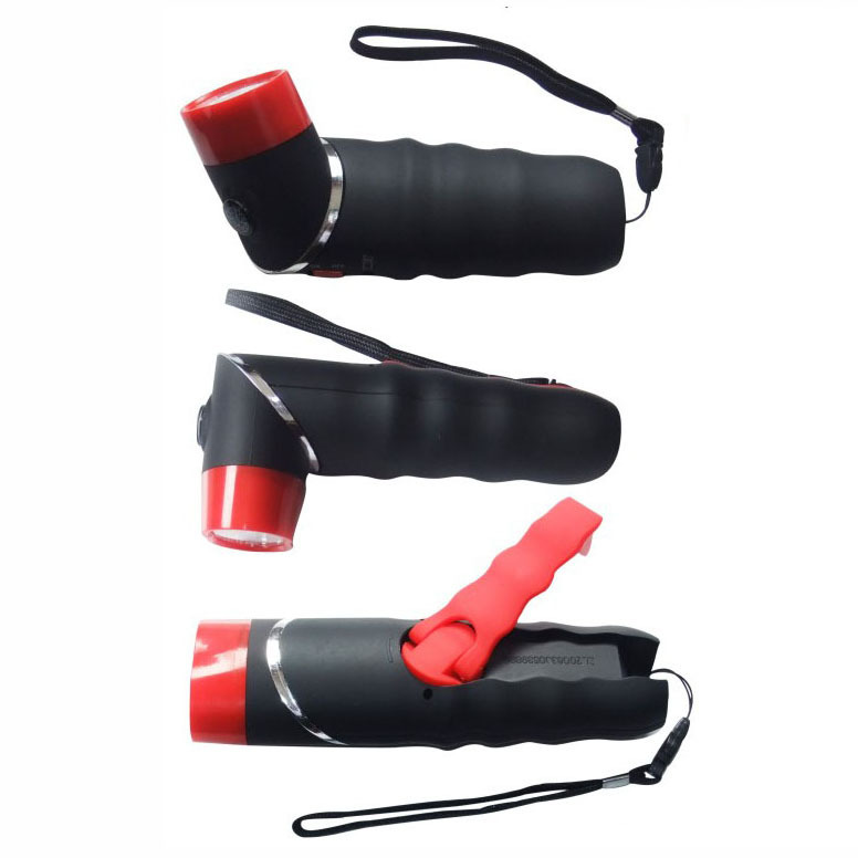 180 Degree Rotation Self-pumping Hand Crank Dynamo Torch LED Flashlight