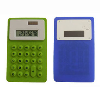 Dual Power Foldable Printed Logo 8 Digits Silicone Mini Calculator