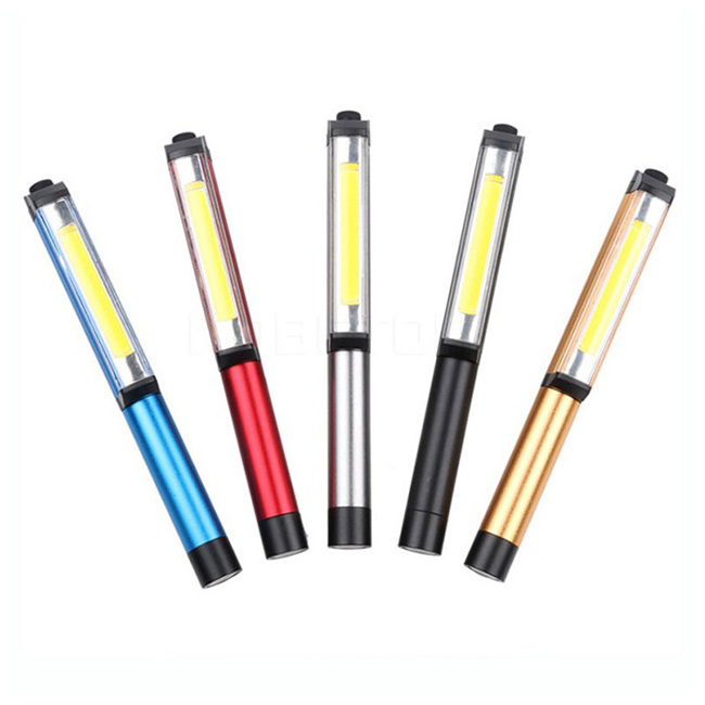 Outdoor Pocket Pen Shaped Magnetic Flashlight with COB Working Light