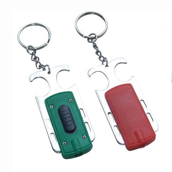 Pocket 2 in 1 Mini LED Flashlight Keychain with Bottle Opener