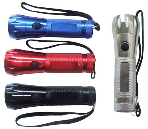 Promotional gift Portable 9 LED AAA Battery powered small handheld Aluminum torches flashlight