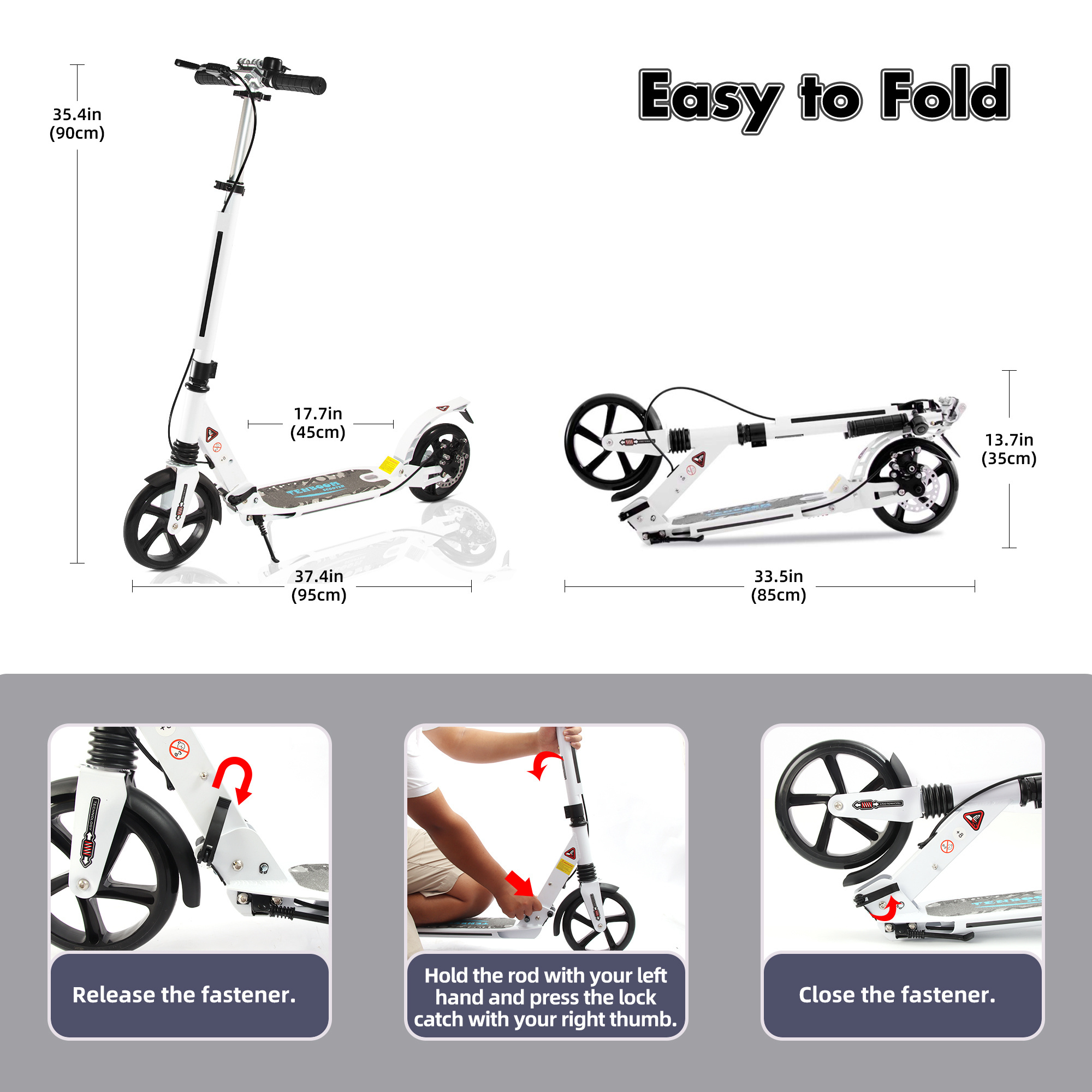 Hand Adjustable Foldable Portable 2 Wheel Scooter For Teens Adults/ Kick Scooters Foot Scooters For Adults