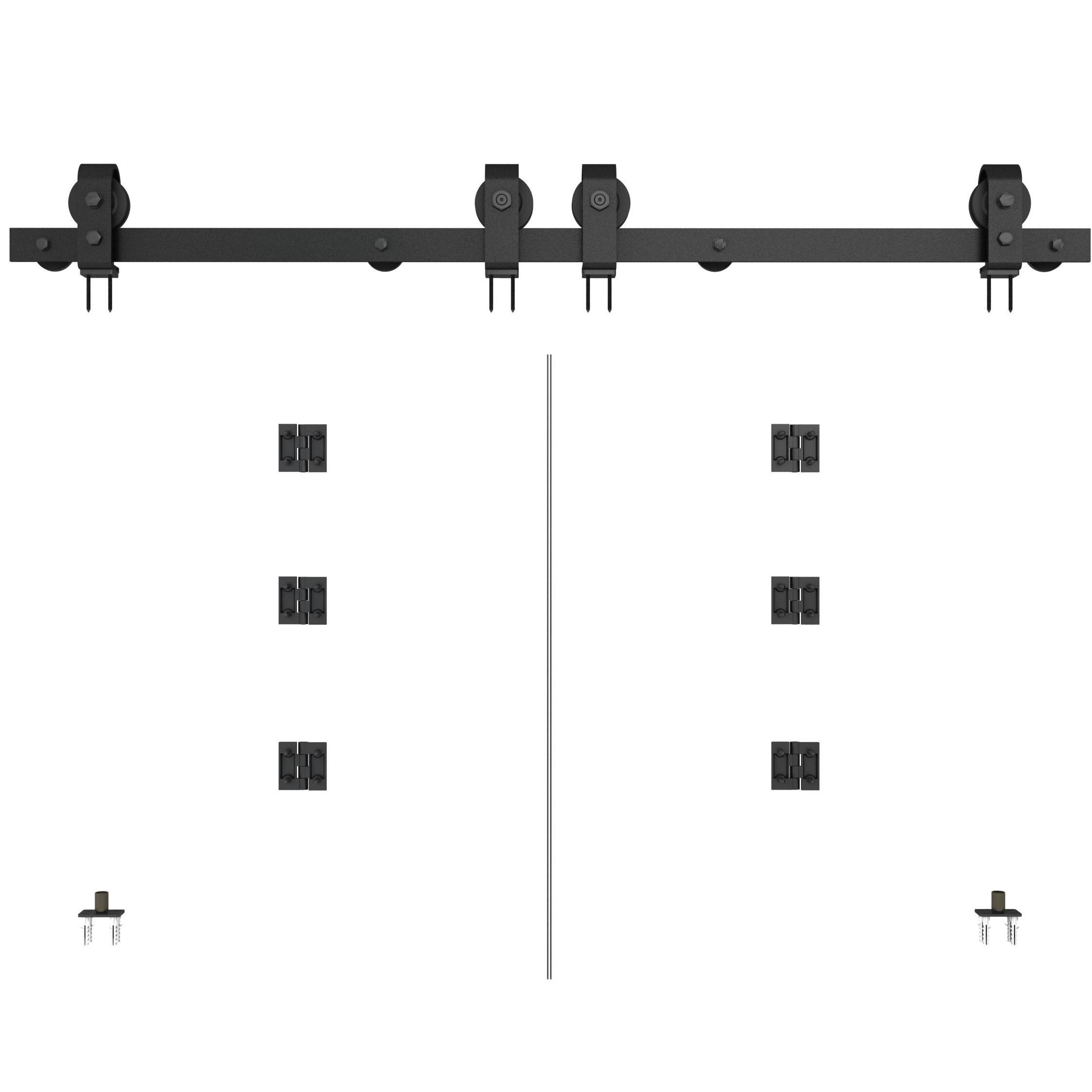 BIFOLD-1300-4-Top Single Track Double Door Sliding Bypass Barn Door Hardware Kit