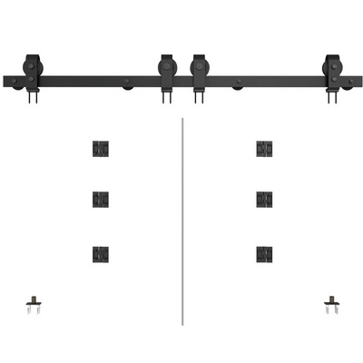 BIFOLD-1300-4-Top Single Track Double Door Sliding Bypass Barn Door Hardware Kit