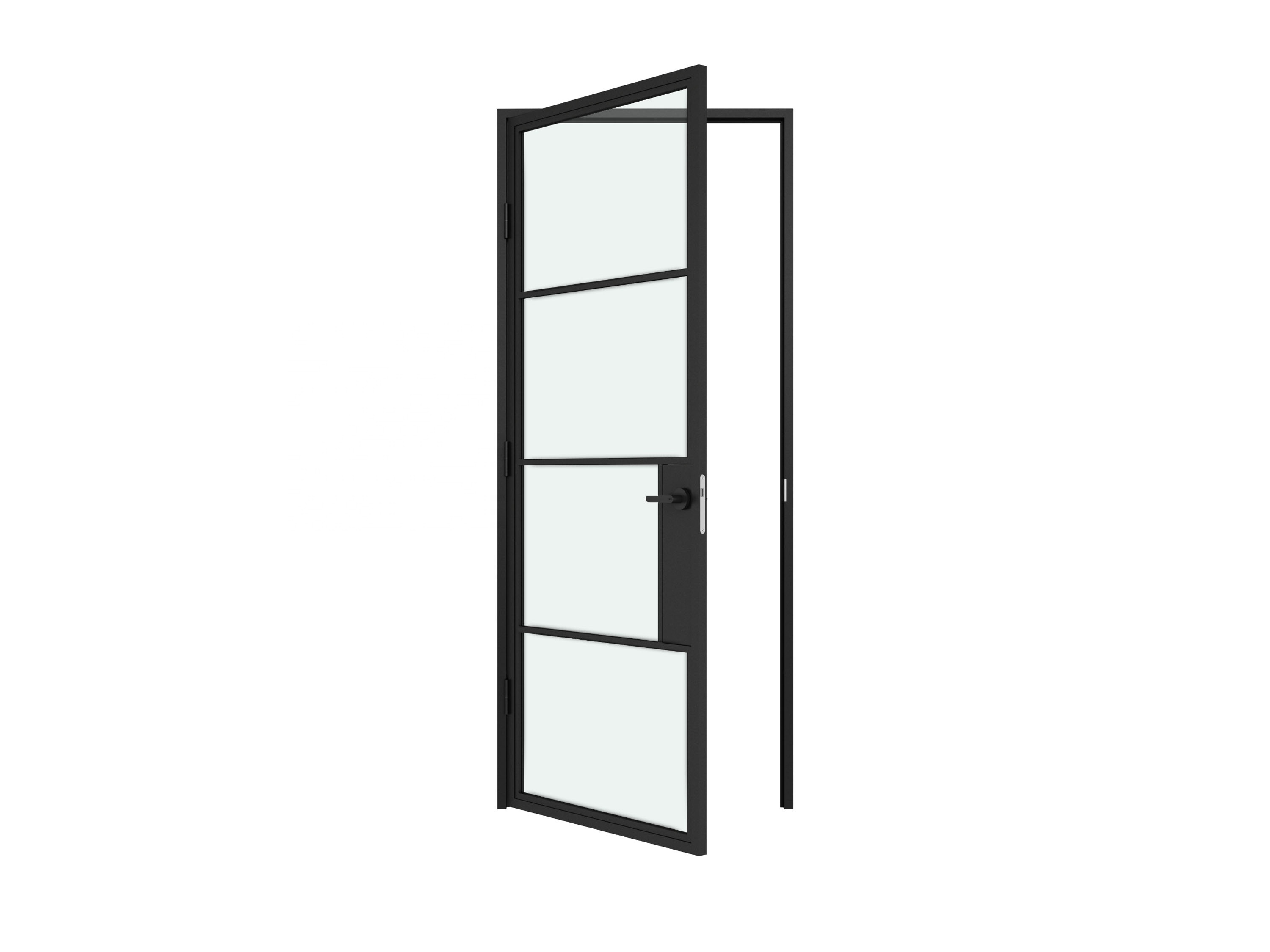 French Style Glass Door and Steel Framed Swing Glass Door with lock,  lock door with glass and steel frame