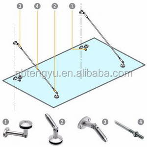 stainless steel bracket glass rain canopy/glass awnings canopies