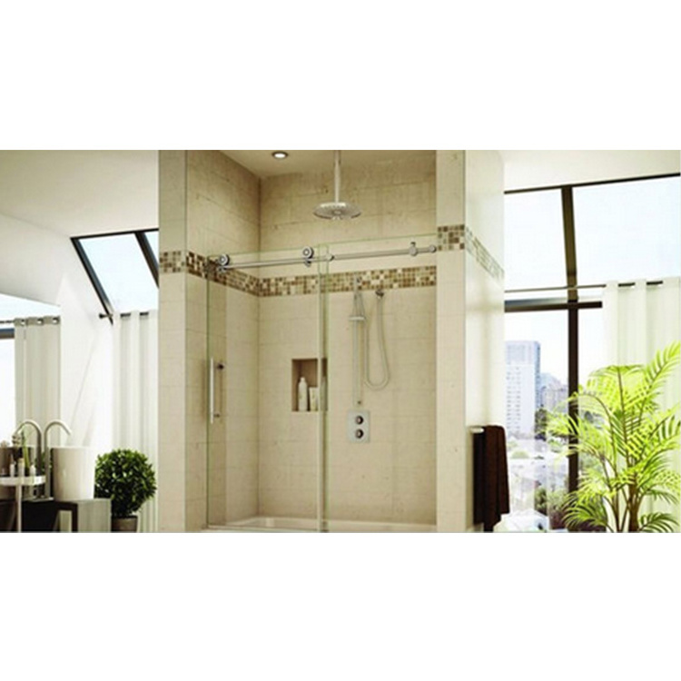 Frameless Square Tempered glass sliding shower room door