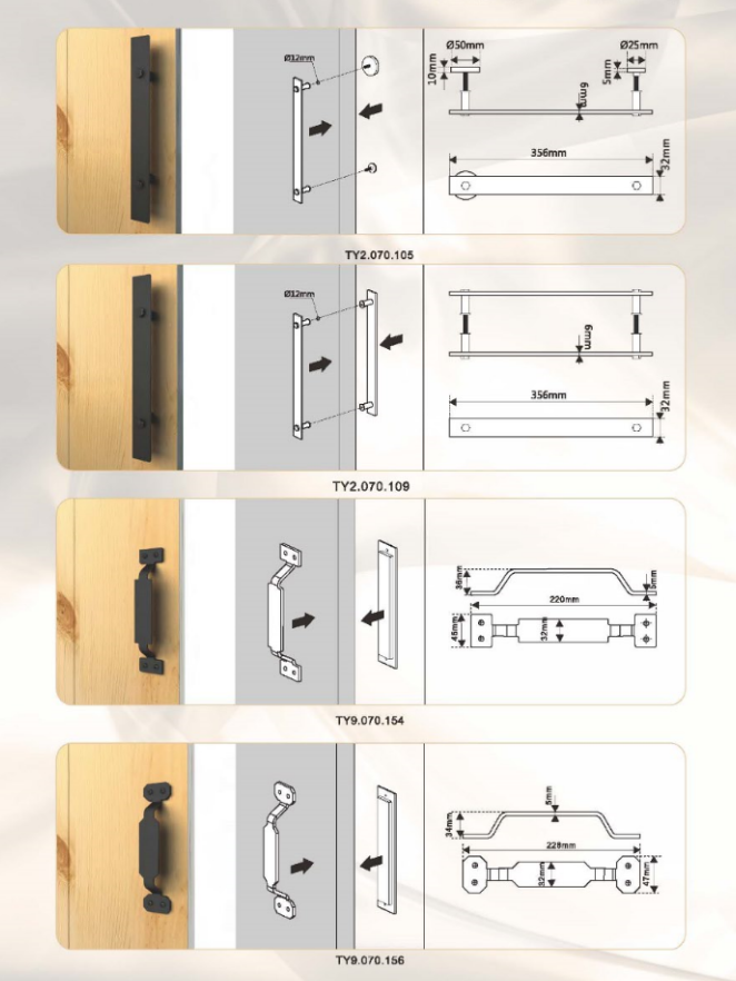 Barn Door Handle Black Solid Steel Gate Handle, Pull for Sliding Barn Doors Gates Garages Sheds