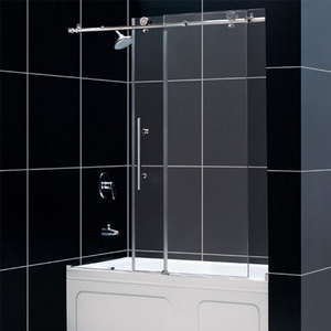 Frameless Square Tempered glass sliding shower room door