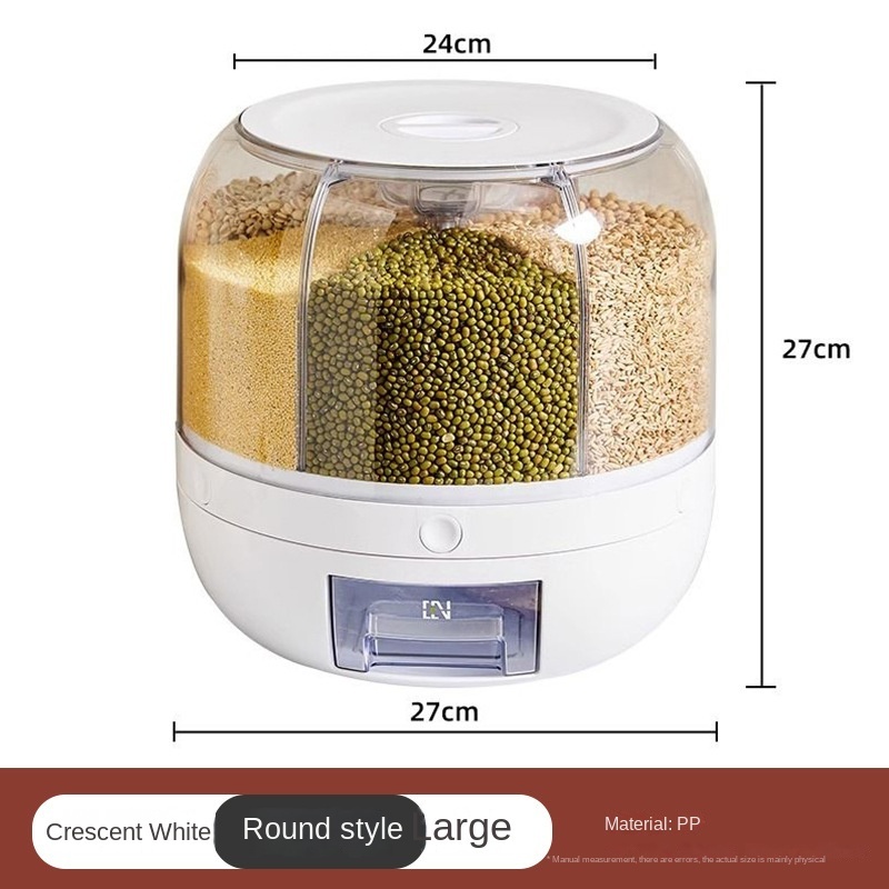 Factory sale 360 Degree Rotating Kitchen Plastic Rice Container Bulk Rice Grain Cereal Dry Food Storage Dispenser