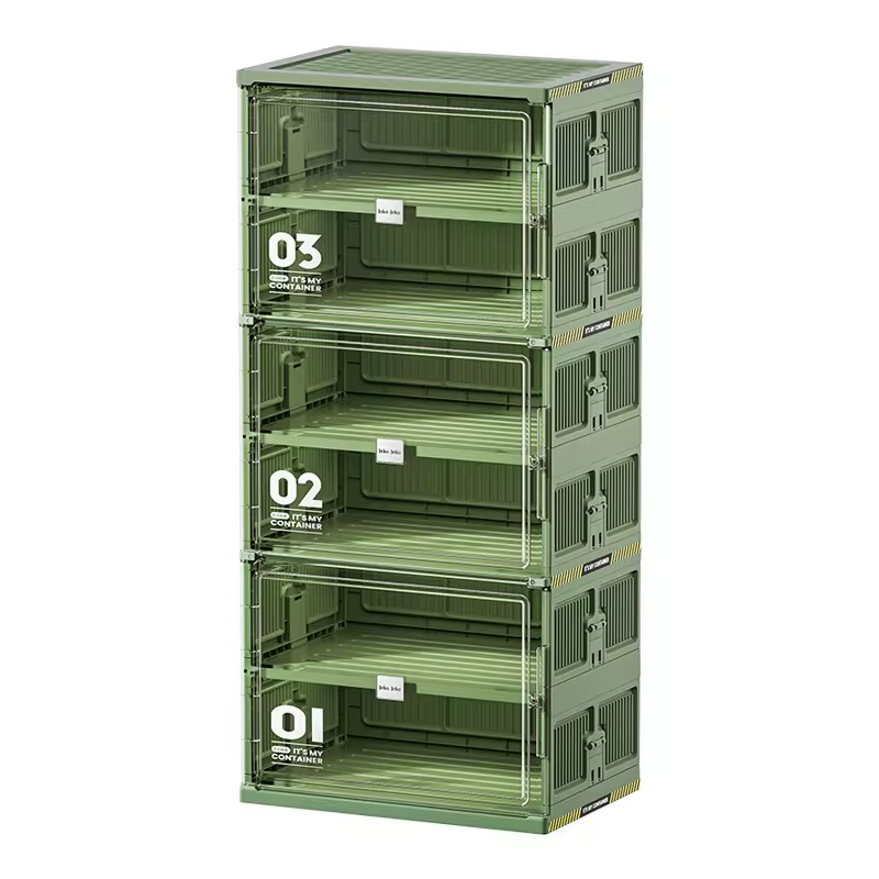 Environmentally Friendly Stackable Plastic Collapsible Shoe Storage Containers Short Boots Cabinet Rack Bin Box Organizer