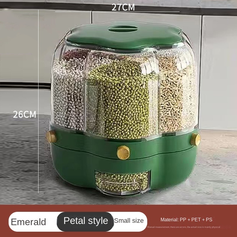 Factory sale 360 Degree Rotating Kitchen Plastic Rice Container Bulk Rice Grain Cereal Dry Food Storage Dispenser