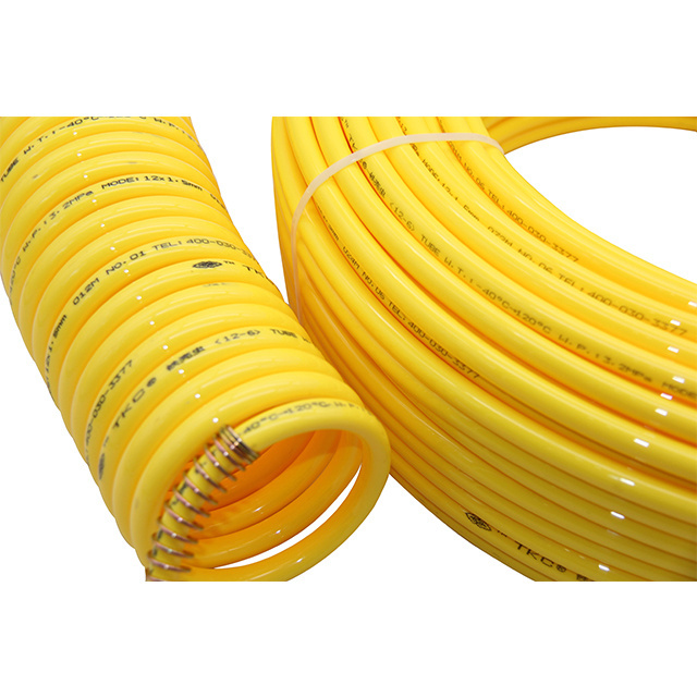 25 Ft 50 Ft Truck Air Brake Polyurethane Pneumatic nylon Spiral Recoil Coiled Coil Air Hose Pipe 5X8Mm For Trailer