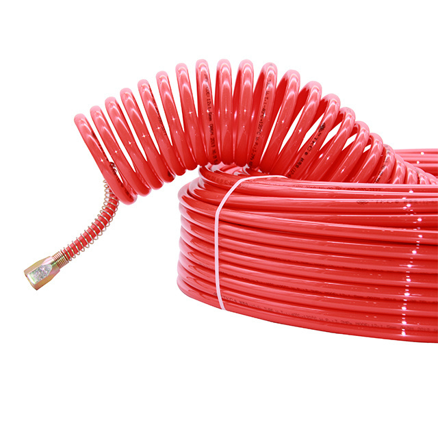 25 Ft 50 Ft Truck Air Brake Polyurethane Pneumatic nylon Spiral Recoil Coiled Coil Air Hose Pipe 5X8Mm For Trailer