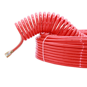 25 Ft 50 Ft Truck Air Brake Polyurethane Pneumatic nylon Spiral Recoil Coiled Coil Air Hose Pipe 5X8Mm For Trailer