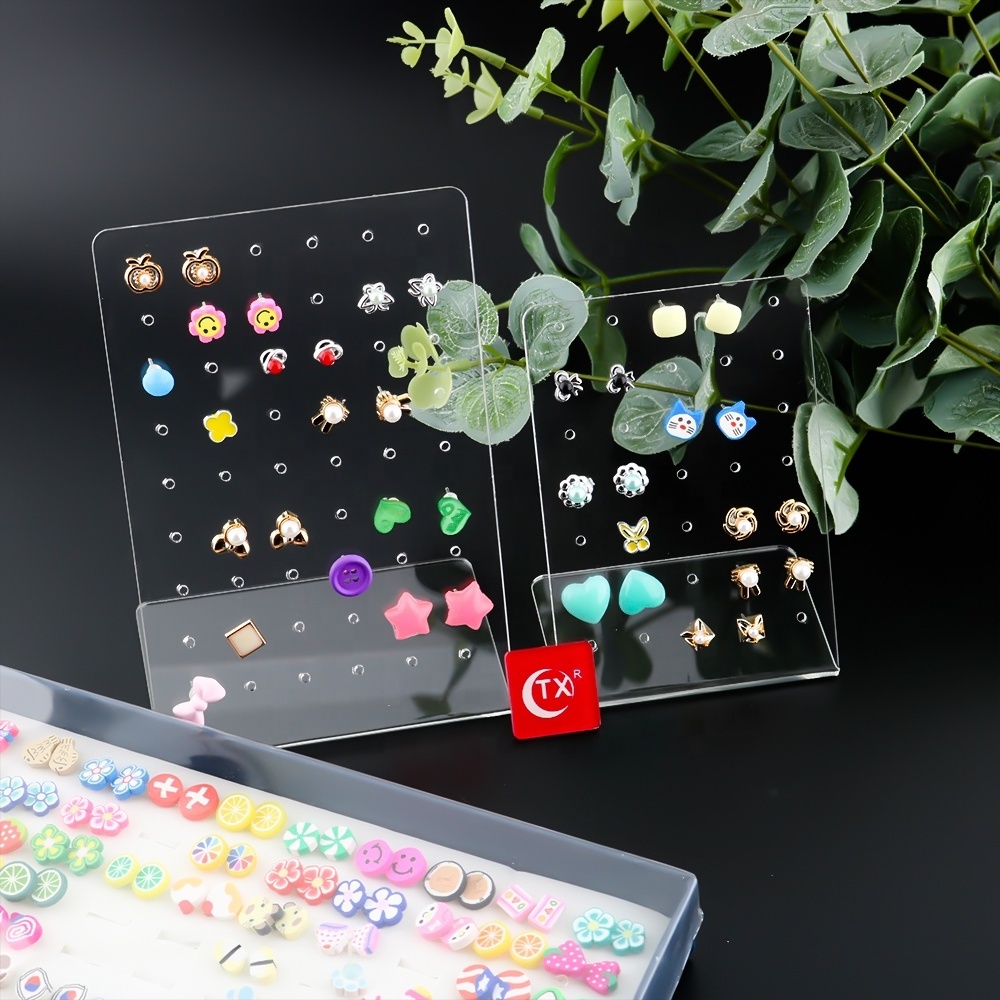 Earrings Display Stand Acrylic Ear Studs Jewelry Show Case Earring Holder For Girls Earring Show Storage