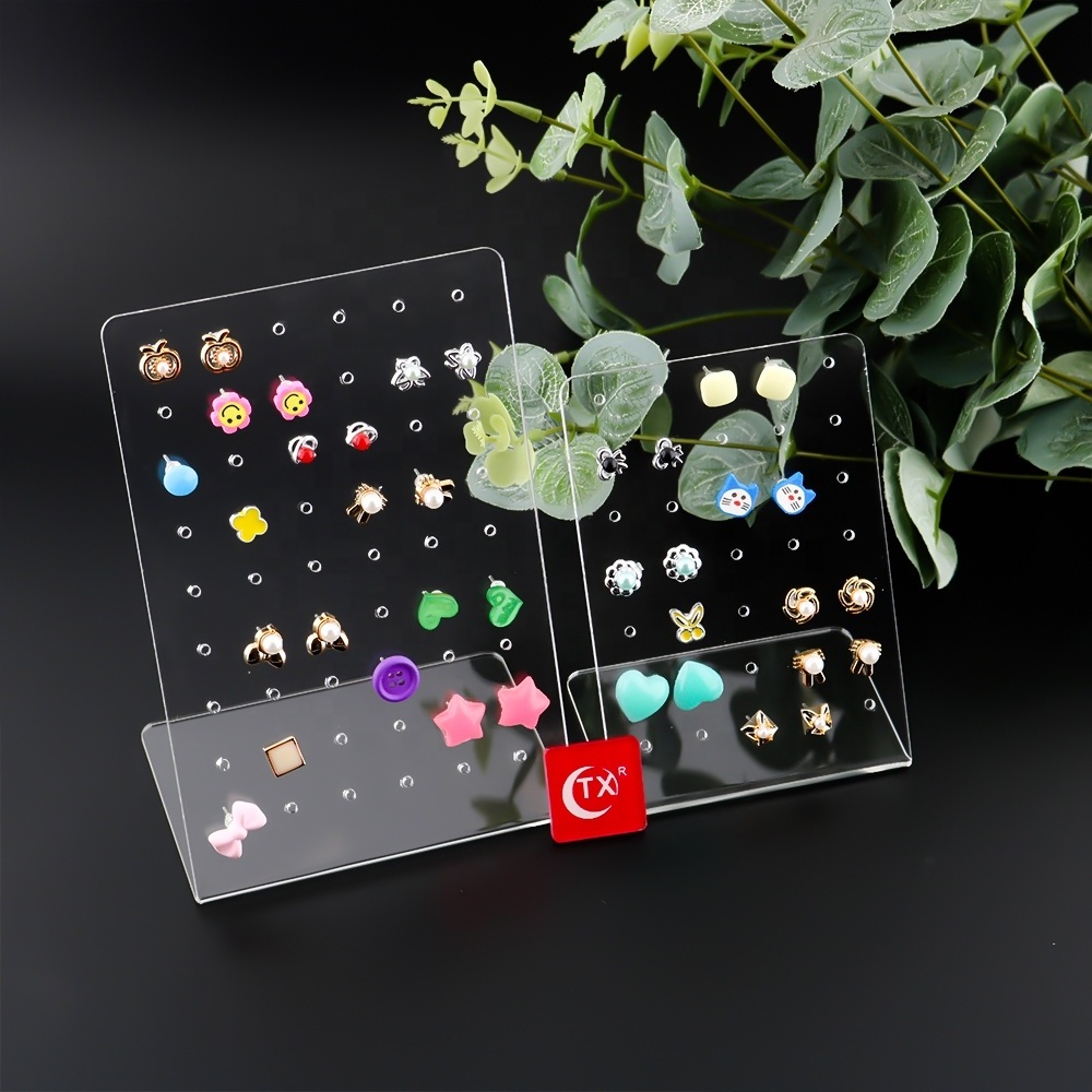 Earrings Display Stand Acrylic Ear Studs Jewelry Show Case Earring Holder For Girls Earring Show Storage