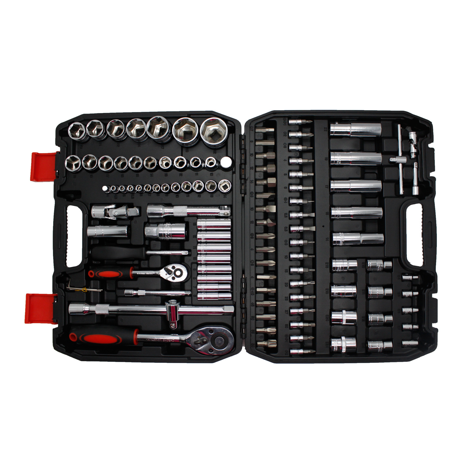 108pcs Mirror Socket Wrench Repair Kit Car Repair Tool And Ratchet Hand Tools Drive Hex 108Pcs Wrench Socket Set