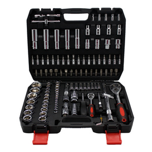 108pcs Mirror Socket Wrench Repair Kit Car Repair Tool And Ratchet Hand Tools Drive Hex 108Pcs Wrench Socket Set