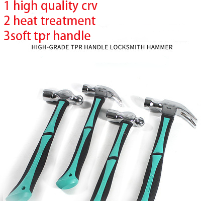 Professional tpr fibreglass  sizes handle Carbon stubby 8 16oz hammer rubber the steel chipping claw hammer