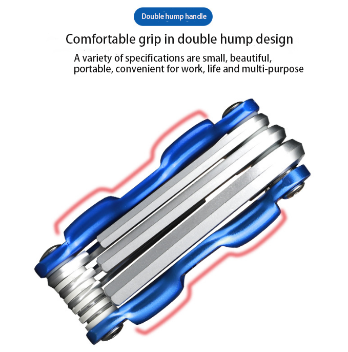 universal high quality multi hexagonal  combination custom  Wrench  8in1 Folding tool torx  allen hex key wrench Set