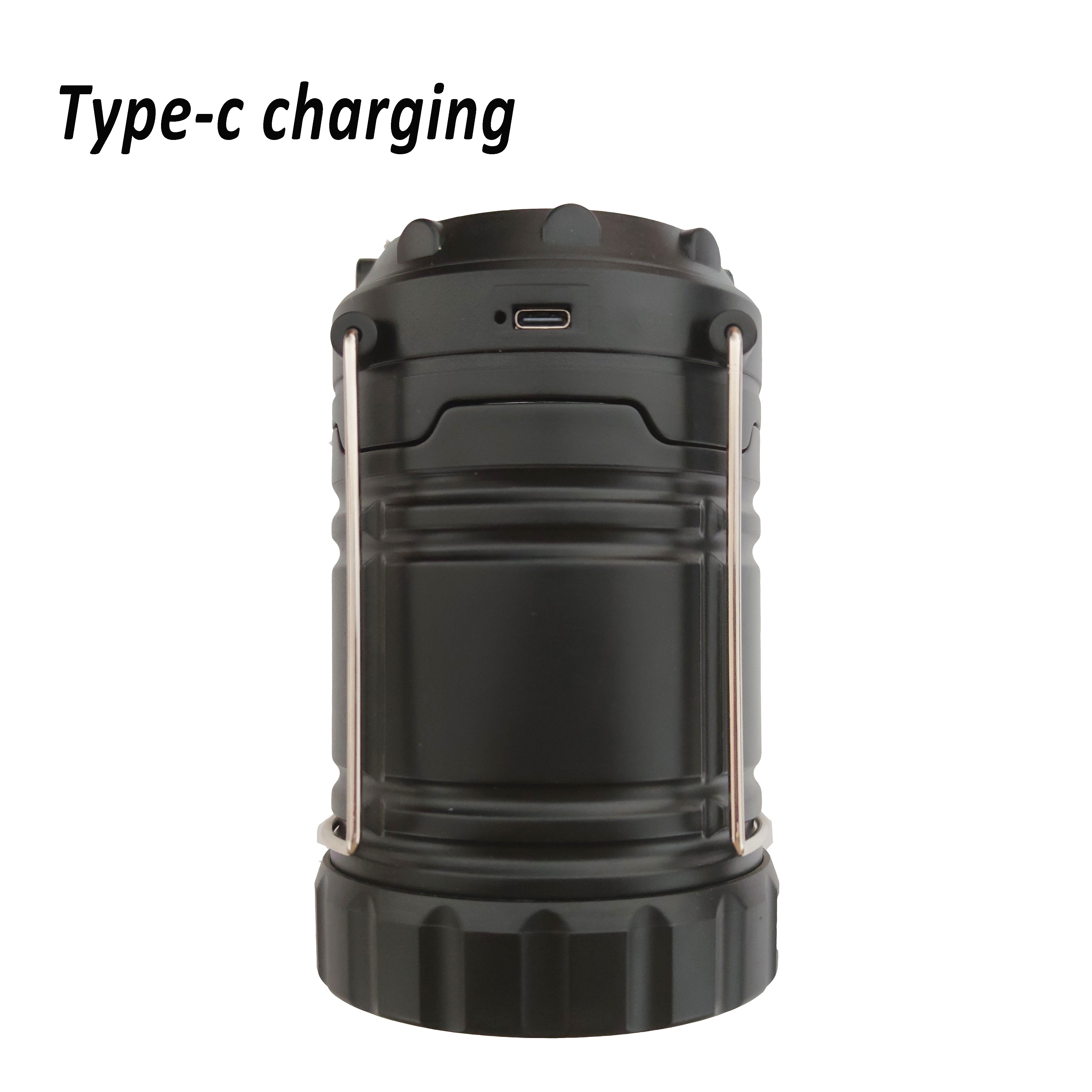 Solar Camping Lantern Rechargeable LED Lights With Magnetic Base Foldable Hanging Hook Collapsible Lamp Battery Powered