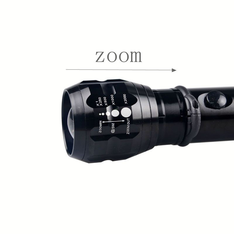 High Power 3W LED Torch 3D Dry Battery Heavy Duty Outdoor Torch Zoom Flashlight LED With Nylon Strap