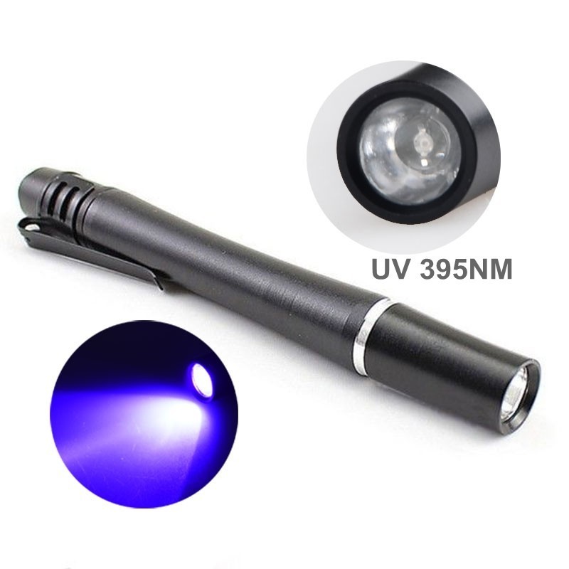 Mini 3W UV Light Pen 2*AAA Battery Powered Flashlight Pet Metal Pet Urine Detector UV Pen Torch