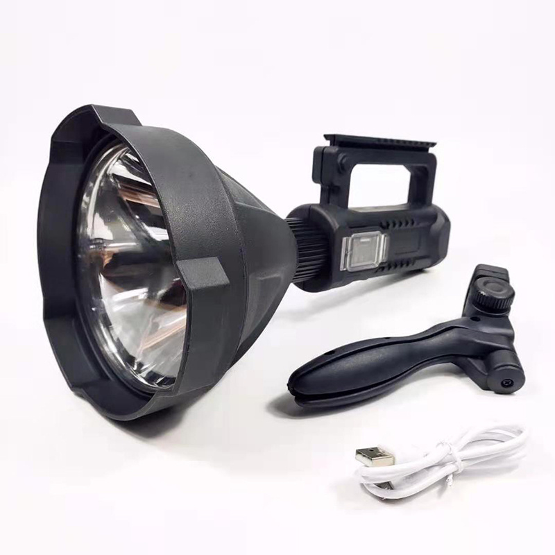 Waterproof Handheld Rechargeable P50 LED Searchlights High Lumens 1000+ Flashlight with Tripod and USB cable search light